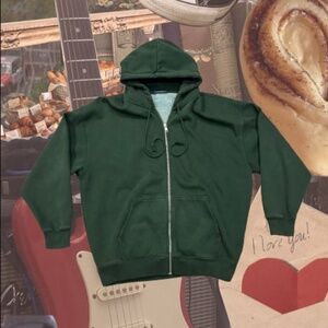BRANDY MELVILLE CHRISTY HOODIE DARK GREEN AUTHENTIC Y2K DOWNTOWN GIRL